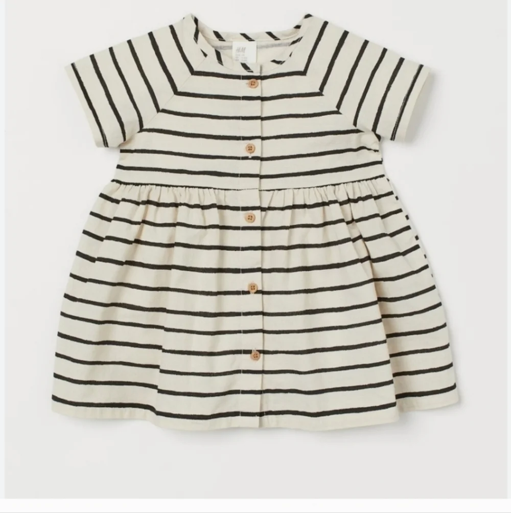 H&M Kids Cotton Striped Button Up Dress Size 1 1/2- 2 Years 100% cotton
